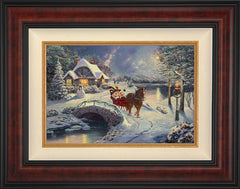 Disney Mickey and Minnie Evening Sleigh Ride Wall Art by Thomas Kinkade Studios Standard Number Canvas 12" x 18" Gallery Burl