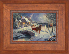 Disney Mickey and Minnie Evening Sleigh Ride Wall Art by Thomas Kinkade Studios Standard Number Canvas 12" x 18" Rustic Andalucian