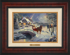 Disney Mickey and Minnie Evening Sleigh Ride Wall Art by Thomas Kinkade Studios Estate Edition Canvas 12" x 18" Gallery Burl