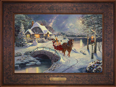 Disney Mickey and Minnie Evening Sleigh Ride Wall Art by Thomas Kinkade Studios Estate Edition Canvas 12" x 18" Gallery Bronze