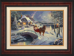 Disney Mickey and Minnie Evening Sleigh Ride Wall Art by Thomas Kinkade Studios Standard Number Canvas 18" x 27" Gallery Burl