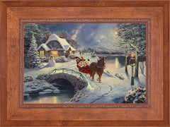 Disney Mickey and Minnie Evening Sleigh Ride Wall Art by Thomas Kinkade Studios Standard Number Canvas 18" x 27" Rustic Andalucian