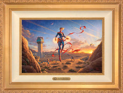 Captain Marvel - Dawn of A New Day Wall Art by Thomas Kinkade Studios Estate Edition Canvas 12" x 18" Antique Gold