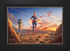 Captain Marvel - Dawn of A New Day Wall Art by Thomas Kinkade Studios Standard Number Canvas 18" x 27" Modern Black