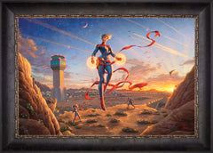 Captain Marvel - Dawn of A New Day Wall Art by Thomas Kinkade Studios Standard Number Canvas 18" x 27" Cabernet