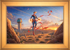 Captain Marvel - Dawn of A New Day Wall Art by Thomas Kinkade Studios Standard Number Canvas 18" x 27" Gallery Gold