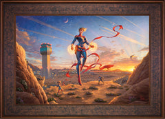 Captain Marvel - Dawn of A New Day Wall Art by Thomas Kinkade Studios Standard Number Canvas 18" x 27" Gallery Bronze