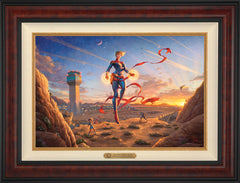 Captain Marvel - Dawn of A New Day Wall Art by Thomas Kinkade Studios Estate Edition Canvas 18" x 27" Gallery Burl