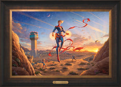 Captain Marvel - Dawn of A New Day Wall Art by Thomas Kinkade Studios Estate Edition Canvas 18" x 27" Estate Bronze
