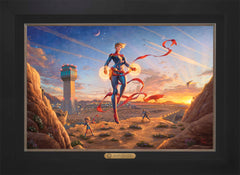 Captain Marvel - Dawn of A New Day Wall Art by Thomas Kinkade Studios Estate Edition Canvas 18" x 27" Modern Black