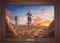 Captain Marvel - Dawn of A New Day Wall Art by Thomas Kinkade Studios Estate Edition Canvas 18" x 27" Gallery Bronze
