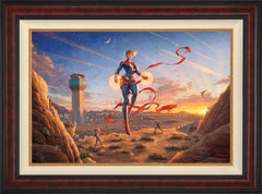 Captain Marvel - Dawn of A New Day Wall Art by Thomas Kinkade Studios Standard Number Canvas 24" x 36" Gallery Burl