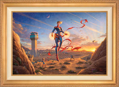 Captain Marvel - Dawn of A New Day Wall Art by Thomas Kinkade Studios Standard Number Canvas 24" x 36" Antique Gold