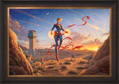 Captain Marvel - Dawn of A New Day Wall Art by Thomas Kinkade Studios Standard Number Canvas 24" x 36" Estate Bronze