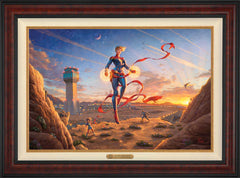 Captain Marvel - Dawn of A New Day Wall Art by Thomas Kinkade Studios Estate Edition Canvas 24" x 36" Gallery Burl