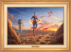 Captain Marvel - Dawn of A New Day Wall Art by Thomas Kinkade Studios Estate Edition Canvas 24" x 36" Antique Gold