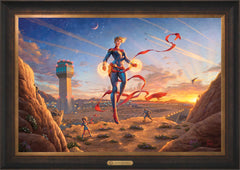 Captain Marvel - Dawn of A New Day Wall Art by Thomas Kinkade Studios Estate Edition Canvas 24" x 36" Estate Bronze