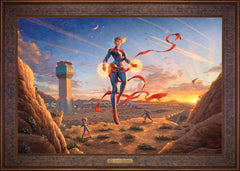 Captain Marvel - Dawn of A New Day Wall Art by Thomas Kinkade Studios Estate Edition Canvas 24" x 36" Gallery Bronze