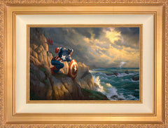 Captain America Sentinel of Liberty Wall Art by Thomas Kinkade Studios Standard Number Canvas 12" x 18" Antique Gold