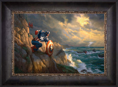 Captain America Sentinel of Liberty Wall Art by Thomas Kinkade Studios Standard Number Canvas 12" x 18" Cabernet