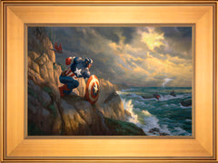 Captain America Sentinel of Liberty Wall Art by Thomas Kinkade Studios Standard Number Canvas 12" x 18" Gallery Gold