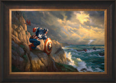 Captain America Sentinel of Liberty Wall Art by Thomas Kinkade Studios Standard Number Canvas 18" x 27" Estate Bronze