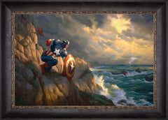 Captain America Sentinel of Liberty Wall Art by Thomas Kinkade Studios Standard Number Canvas 18" x 27" Cabernet