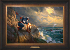 Captain America Sentinel of Liberty Wall Art by Thomas Kinkade Studios Estate Edition Canvas 18" x 27" Estate Bronze