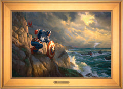Captain America Sentinel of Liberty Wall Art by Thomas Kinkade Studios Estate Edition Canvas 18" x 27" Gallery Gold