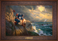 Captain America Sentinel of Liberty Wall Art by Thomas Kinkade Studios Estate Edition Canvas 18" x 27" Gallery Bronze