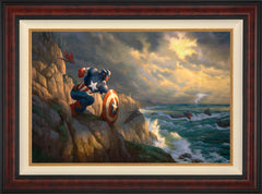 Captain America Sentinel of Liberty Wall Art by Thomas Kinkade Studios Standard Number Canvas 24" x 36" Gallery Burl