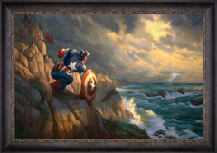 Captain America Sentinel of Liberty Wall Art by Thomas Kinkade Studios Standard Number Canvas 24" x 36" Cabernet