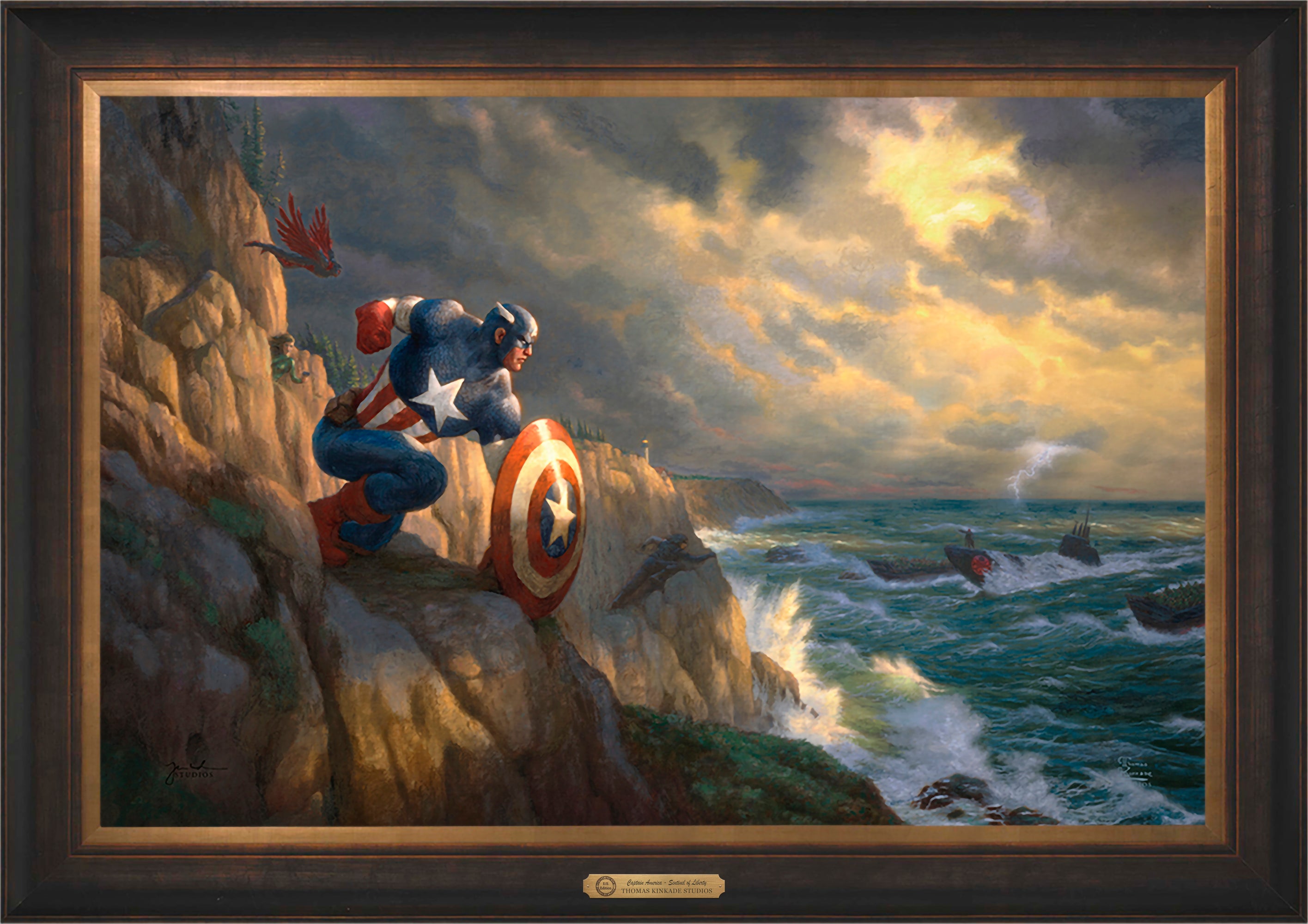 Captain America Sentinel of Liberty Wall Art by Thomas Kinkade Studios Estate Edition Canvas 24