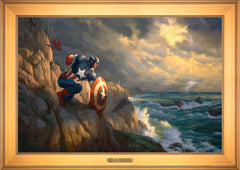 Captain America Sentinel of Liberty Wall Art by Thomas Kinkade Studios Estate Edition Canvas 24" x 36" Gallery Gold