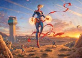 Captain Marvel - Dawn of A New Day Wall Art by Thomas Kinkade Studios Canvas Gallery Wrap 10" x 14" Unframed