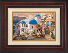 Disney Mickey and Minnie in Greece Wall Art by Thomas Kinkade Studios Standard Number Canvas 12" x 18" Gallery Burl