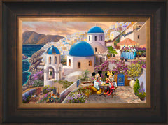 Disney Mickey and Minnie in Greece Wall Art by Thomas Kinkade Studios Standard Number Canvas 12" x 18" Estate Bronze