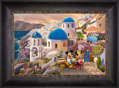 Disney Mickey and Minnie in Greece Wall Art by Thomas Kinkade Studios Standard Number Canvas 12" x 18" Cabernet