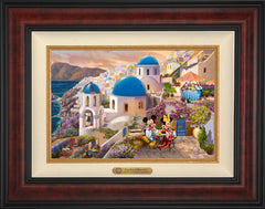 Disney Mickey and Minnie in Greece Wall Art by Thomas Kinkade Studios Estate Edition Canvas 12" x 18" Gallery Burl