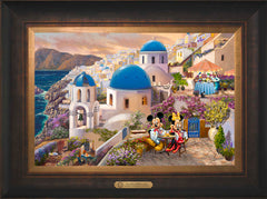 Disney Mickey and Minnie in Greece Wall Art by Thomas Kinkade Studios Estate Edition Canvas 12" x 18" Estate Bronze
