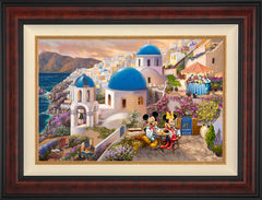 Disney Mickey and Minnie in Greece Wall Art by Thomas Kinkade Studios Standard Number Canvas 18" x 27" Gallery Burl