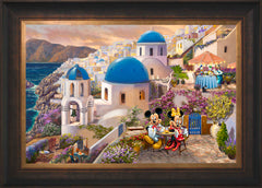 Disney Mickey and Minnie in Greece Wall Art by Thomas Kinkade Studios Standard Number Canvas 18" x 27" Estate Bronze