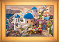Disney Mickey and Minnie in Greece Wall Art by Thomas Kinkade Studios Standard Number Canvas 18" x 27" Gallery Gold