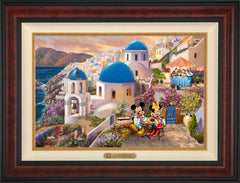 Disney Mickey and Minnie in Greece Wall Art by Thomas Kinkade Studios Estate Edition Canvas 18" x 27" Gallery Burl