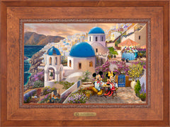 Disney Mickey and Minnie in Greece Wall Art by Thomas Kinkade Studios Estate Edition Canvas 18" x 27" Rustic Andalucian