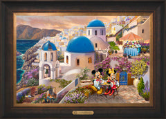 Disney Mickey and Minnie in Greece Wall Art by Thomas Kinkade Studios Estate Edition Canvas 18" x 27" Estate Bronze