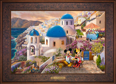 Disney Mickey and Minnie in Greece Wall Art by Thomas Kinkade Studios Estate Edition Canvas 18" x 27" Gallery Bronze