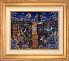 Peter Pan Learning to Fly Wall Art by Eric Dowdle Standard Number Canvas 16" x 20" Antique Gold