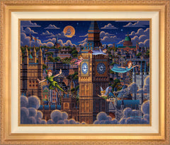 Peter Pan Learning to Fly Wall Art by Eric Dowdle Standard Number Canvas 24" x 30" Antique Gold