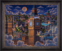 Peter Pan Learning to Fly Wall Art by Eric Dowdle Standard Number Canvas 24" x 30" Cabernet